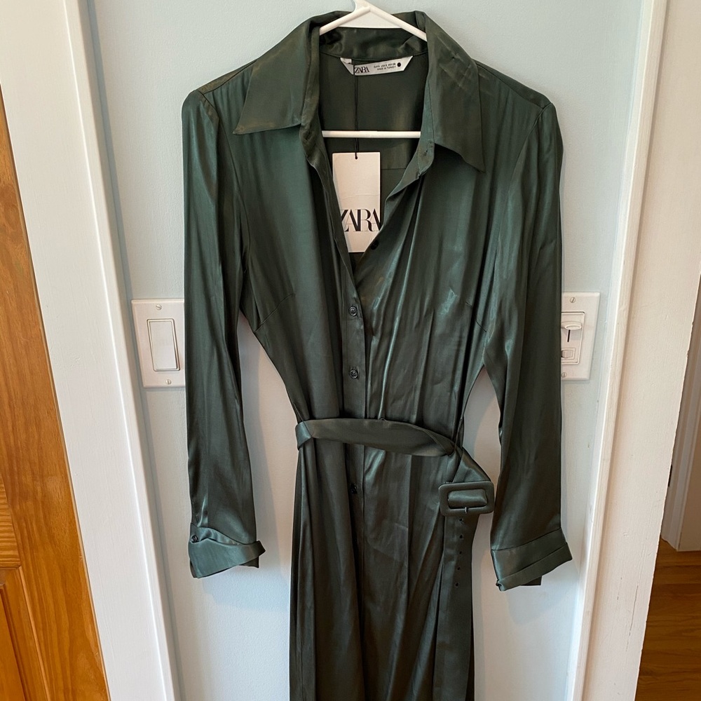 Satin Green Dress